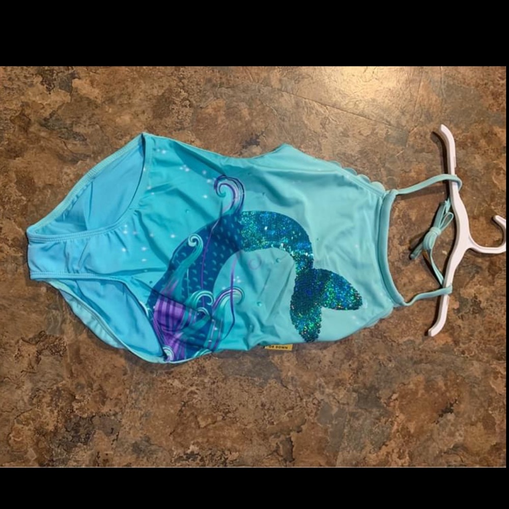 Girls Aqua Mermaid Bathing Suit